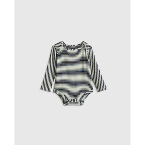 Quince  Long Sleeve Bodysuit in Navy Stripe