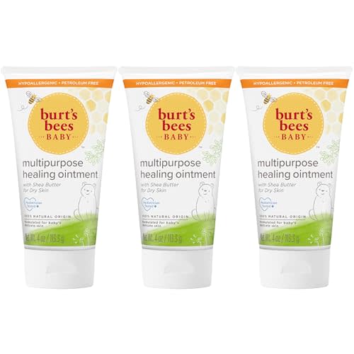 Burt's Bees Baby Multipurpose Healing Ointment with Shea Butter, Face & Body Baby Ointment for Dry Skin, 100% Natural Origin, 4 Oz (Pack of 3)