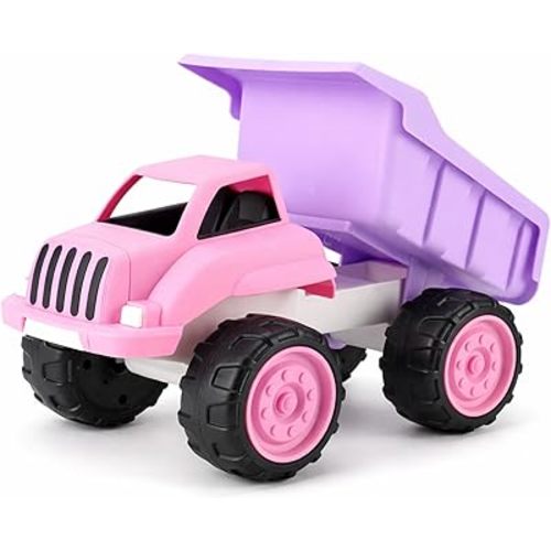Liberty Imports Big Plastic Dump Truck in Pink Color for Toddlers and Girls - Large Tilting Dumper, Free Play Toy Vehicle for Kids Indoor and Outdoor Imaginative Play