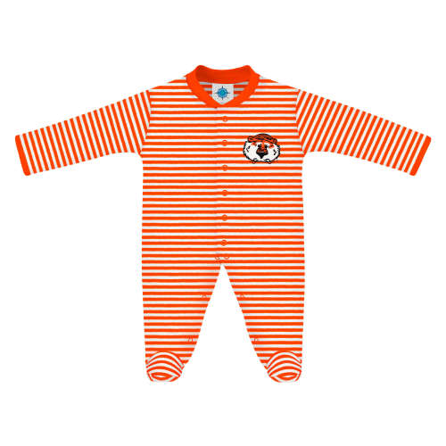 Auburn Tigers Striped Footed Romper | College Baby