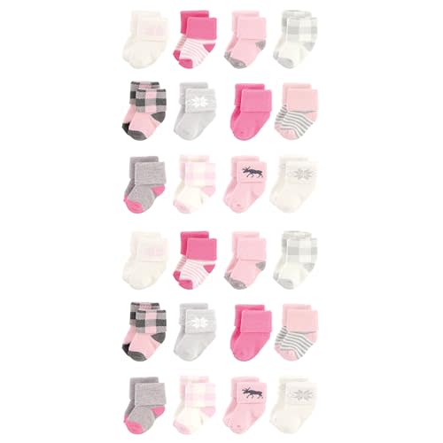Hudson Baby Unisex Baby Cotton Rich Baby Terry Socks 24-Pack