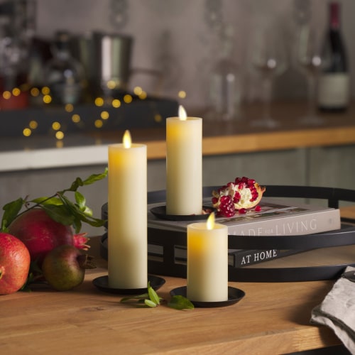 Ivory Flameless Candle Slim Pillar with Flame Technology | Luminara