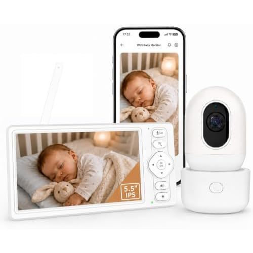 Blemil 5.5-inch Smart WiFi Baby Monitor with Camera and Audio