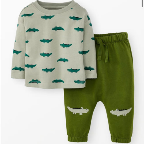 Baby Long Sleeve T-Shirt & French Terry Pants Set | Hanna Andersson