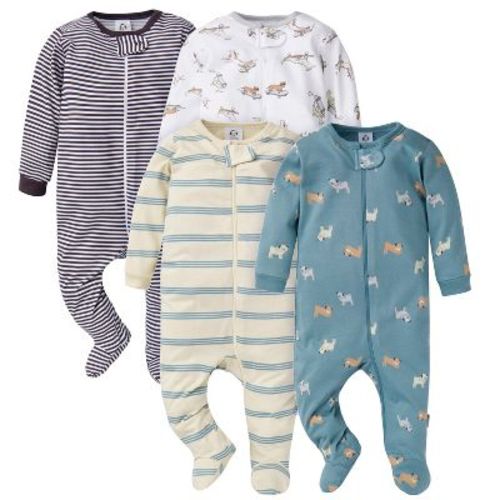 Gerber Baby Boys' 4-Pack Sleep 'N Plays, Dogs, 3-6M