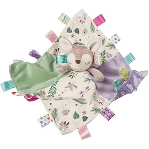 Taggies Soothing Sensory Stuffed Animal Security Blanket, Flora Fawn, 13 x 13-Inches