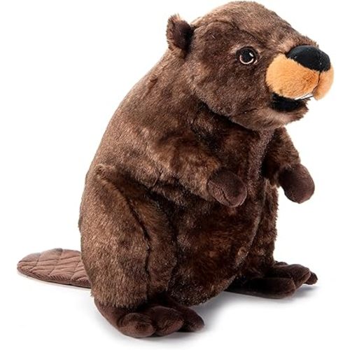 The Petting Zoo Beaver Stuffed Animal Plushie, Gifts for Kids, Earth Keeperz Wildlife Animals, Zoologee Brown Beaver Plush Toy, 12 inches