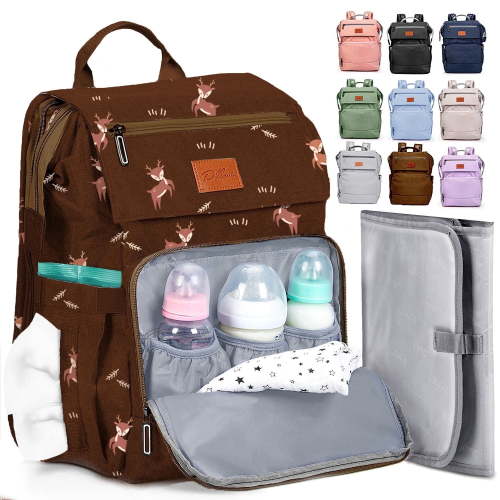 PILLANI Baby Diaper Bag Backpack - Large Bag for Boys & Girls, Waterproof Diaper Backpack - Travel Diaper Bags w/Changing Pad, Baby Registry Search & Shower Gifts - Essentials Must Haves Newborn Stuf