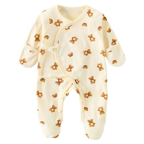 RFQWOVSR Baby Footed Sleepsuit with Mitten Cuffs for 0-6 Months