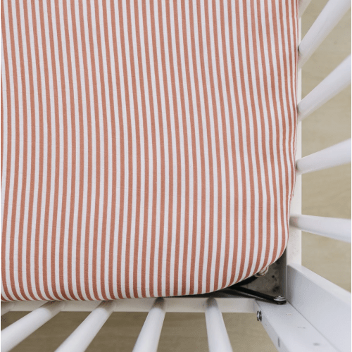 Pink Stripes Muslin Crib Sheet