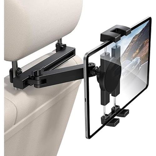 bokilino Tablet Holder for Car Headrest, [3 in 1 Adjustable Extension Arm] iPad Car Mount for Back Seat, Road Trip Essentials for Kids, for 4.7-12.9" Like iPad Pro, Air, Mini, Galaxy, Fire HD Tablet
