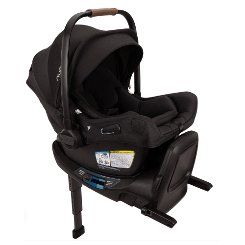 Nuna PIPA Aire RX Infant Car Seat + PIPA RELX Base with Load Leg - Caviar / Cognac