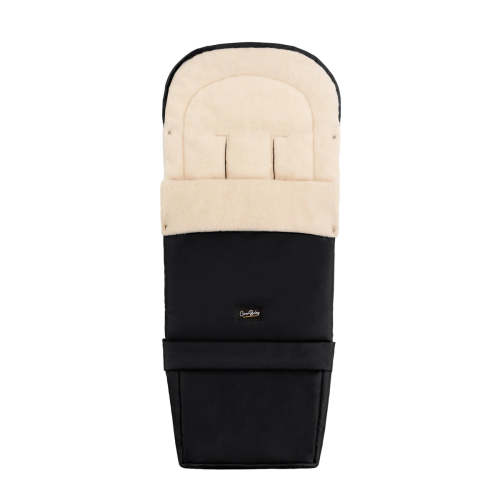 Black Organic Wool Adjustable Footmuff