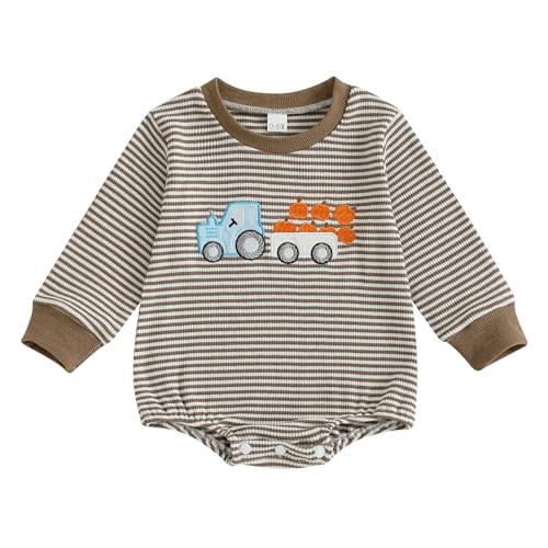 VISGOGO Unisex Baby Boy Girl Romper Waffle Newborn Infant Onesie Clothes Long Sleeve Bubble Oversized Romper Bodysuit Top