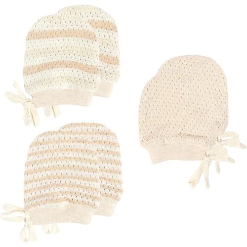 Newborn Mittens No Scratch 100% Organic Cotton 3 Packs Mitts Baby Boy Girl Neutral With String 0-12 months
