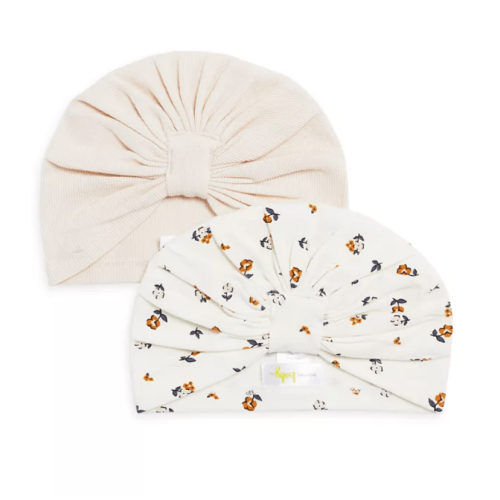 Girls' Solid & Floral Knit Hats, 2 Pack - Baby