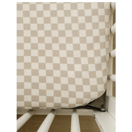 Taupe Checkered Bamboo Sheets – Little Josie's