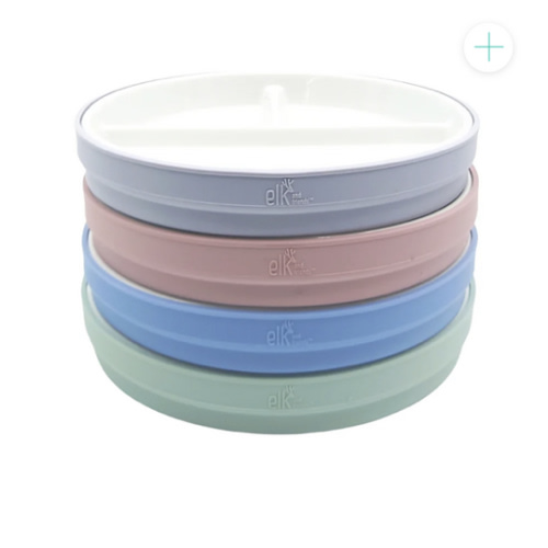 6.7"/16cm Porcelain White Divided Plates with Silicone Sleeves