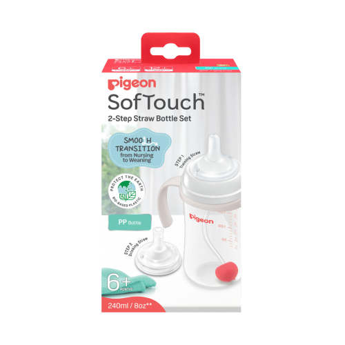 SofTouch™ Step-up Straw Bottle Set – Pigeon Australia
