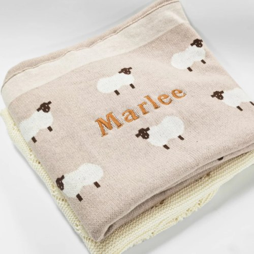 Monogrammed baby blanket
