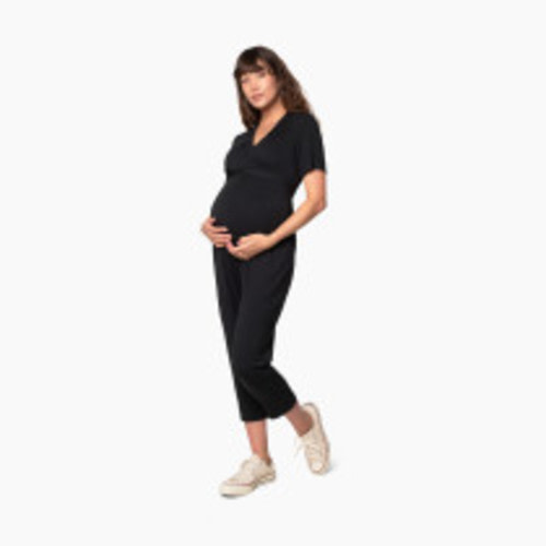 Ingrid and Isabel Everywhere Short Sleeve Jumpsuit - Black, S