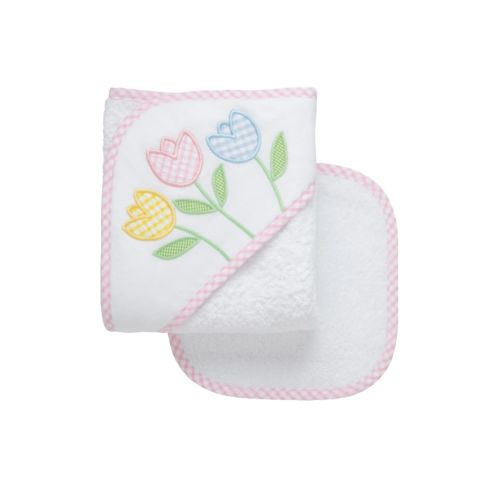 Hooded Towel and Washcloth Set, Tulip