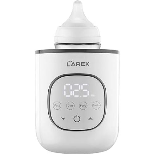LAREX Bottle Warmer, Fast Baby Bottle Warmer for Breastmilk and Formula, with Timer and Accurate Temp Control, 8 in 1 Baby Milk Warmer BPA Free with Digital Display, Bottle Warmers for All Bottles