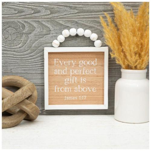 James 1:17 Beaded Wood Wall Decor