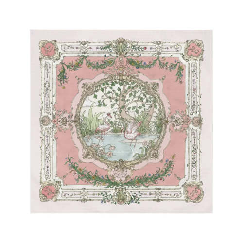 Carré Swaddle Blanket in Tapestry Pink on Pink