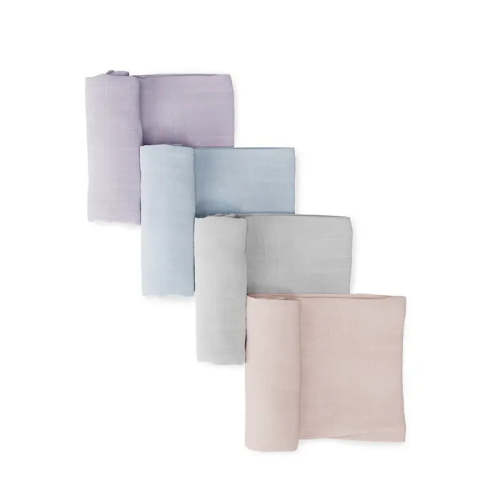 Naturepedic Organic Breathable Swaddle Blankets 4-Color Pack – Bambi Baby