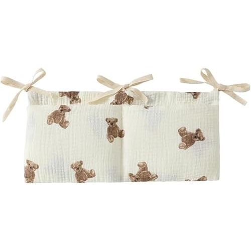 Hanging Storage Bags for Crib, Little Bear Hanging Storage Organizer, Multi-Purpose Accessories, Storage for Dormitory Bed and Bunk