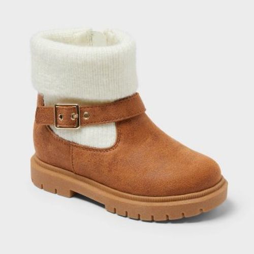 Toddler Girls' Trista Zippered Booties - Cat & Jack™ Cognac