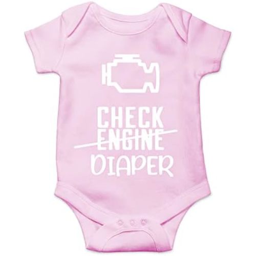 CBTwear Check Engine - Baby Clothes - Funny Newborn Bodysuit Outfits for Boys and Girls