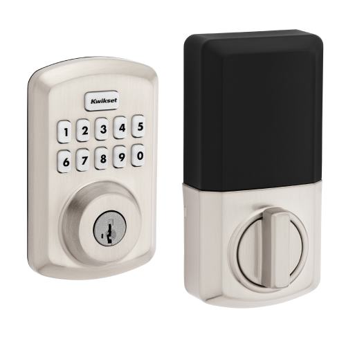 Kwikset Powerbolt 250 Traditional Satin Nickel Keypad Electronic Deadbolt Lock ft. SmartKey Security