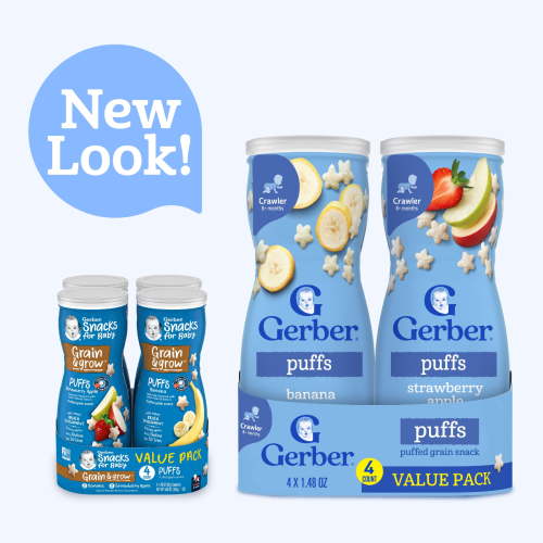 Gerber Stage 3 Baby Food Snacks, Banana and Apple Strawberry Variety Pack, 1.48 oz Canister (4 Pack)