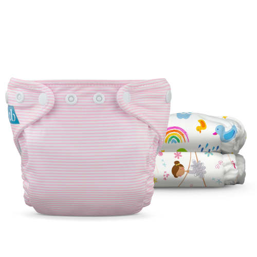 Reusable Cloth Diaper: Newborn with Fleece (Pack of 3) - Bright Beginn – Charlie Banana
