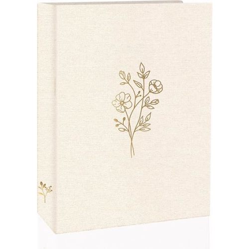 Holoary 5x7 Photo Album 100 Photos, 100 Pockets Picture Album, Linen Fabric Cover Big Picture Book for Photos, Photo Album 5x7 for Family Weddings Travel Memories(Beige)