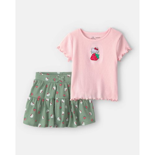 Baby Girl 2-Piece Hello Kitty® Top & Skort Set - Pink/Green | Carter's