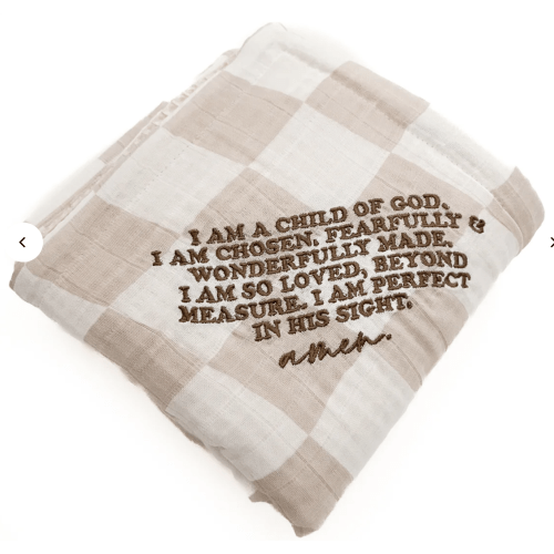I am a Child of God Checker Waffle Blanket – OUR HOUSE ABOVE