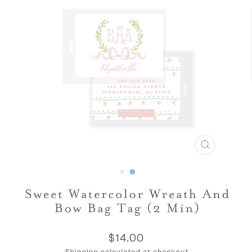 Sweet Watercolor Wreath and Bow Bag Tag (2 min)