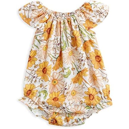 Simplee kids Baby Girls Summer Romper Onesie Infant Newborn Floral Ruffled Sleeveless Bodysuit
