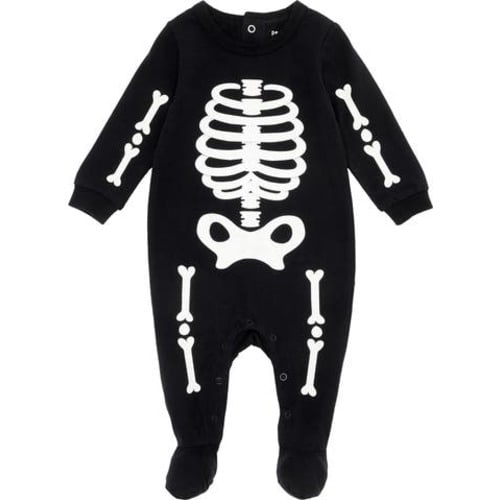 Skeleton Glow in the Dark Organic Cotton Footie, 6-9M