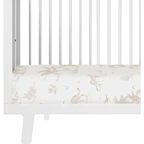 Makemake Organics GOTS Certified Organic Cotton Fitted Crib Sheet Soft Breathable (28"x52", Safari)