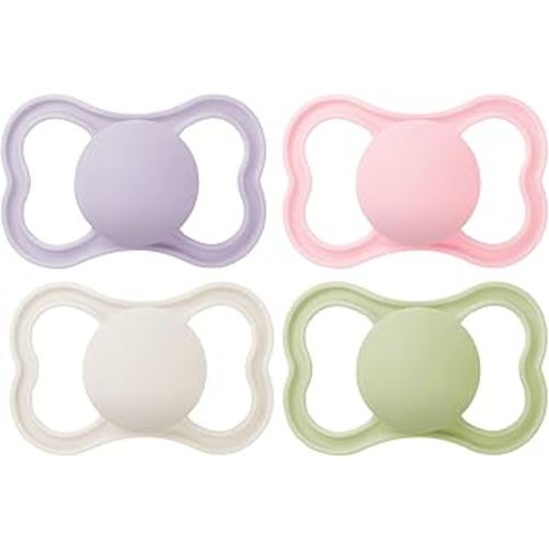 MAM Air Matte Pacifiers, for Sensitive Skin, 6+ Months, Best Pacifier for Breastfed Babies, Girl Pacifiers, 6-16 Months, 4 Count (Pack of 1)