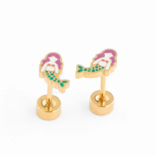 Enamel Mermaid Stud Earring – Pip Pop Post