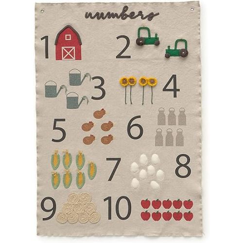 Lorena Canals Farm Numbers 70 x 100 cm Wall Hangers for Room or Bedroom Handmade Numbers
