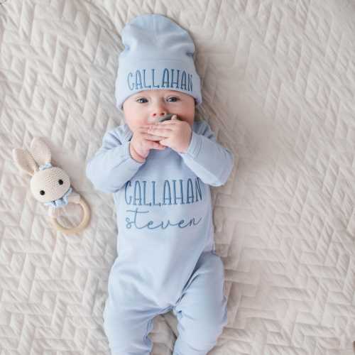 Baby Coming Home Outfit, Personalized Baby Gift, Custom Baby Apparel, Embroidered Name Outfit, Personalized Baby Clothing, newborn gift.