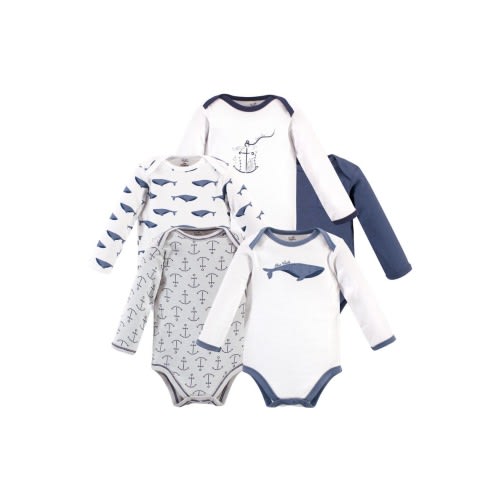 Organic Cotton Long-Sleeve Bodysuits, 0-3M