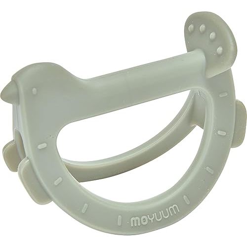 Moyuum Silicone Swing Bird Teether Toy | Made in Korea, Provides Teething Relief, Wrist Teether is Easy to Grip, Designed to Rock, Babies 3+ Months