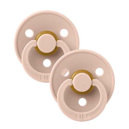 BIBS Colour Latex Pacifier Size 3, 18 to 36 Months, Blush/Blush, 2 Count, Infant
